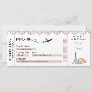 Einladung zur Hochzeit, Pariser Boarding Pass