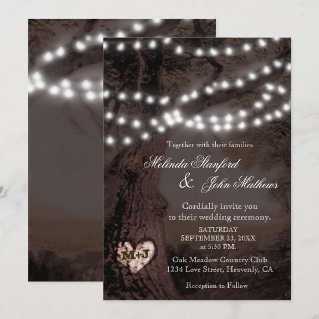 Einladung zur Hochzeit | Party Tree (Vorne/Hinten)