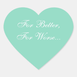 Einladung zur Hochzeit Pearl Aqua Herz-Aufkleber