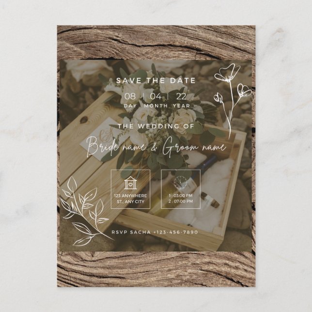 Einladung zur Hochzeit Postkarte (Vorderseite)