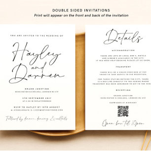 Einladung zur Hochzeit Postkarte, Einfache Einladu