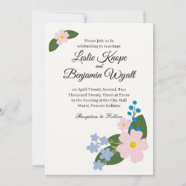 Einladung zur Hochzeit Rosa Blume