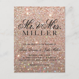 Einladung zur Hochzeit - Rose Gold Glitzer Fab