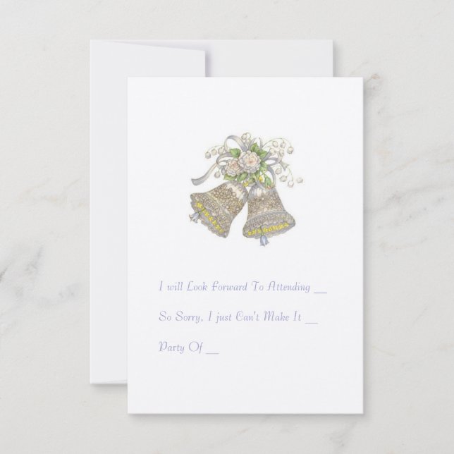 Einladung zur Hochzeit RSVP-Karte. "Hochzeitsglock (Vorderseite)