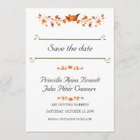 Einladung zur Hochzeit Save the Date, Herbstlaub T
