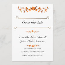 Einladung zur Hochzeit Save the Date, Herbstlaub T