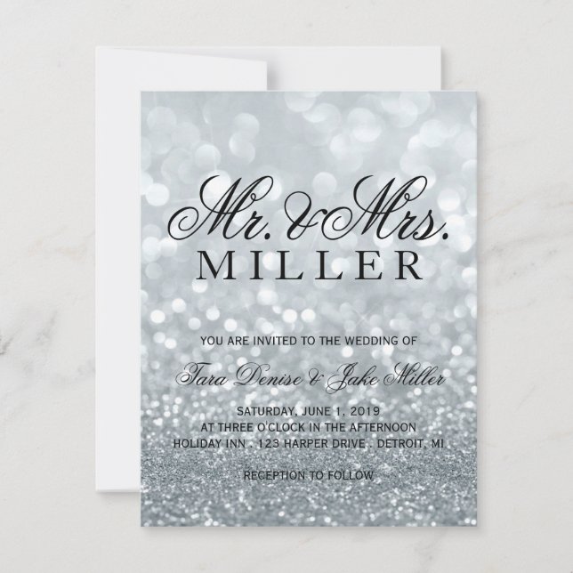 Einladung zur Hochzeit - Silver Glit Fab (Vorderseite)