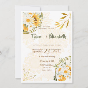 Einladung zur Hochzeit - Sonnenblumen, gelb und we