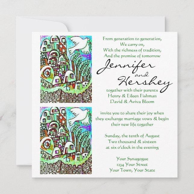 Einladung zur Hochzeit - Stadt Israel - Alter (Vorderseite)
