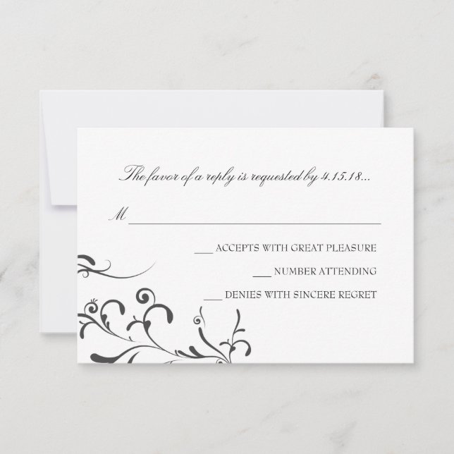 Einladung zur Hochzeit - UAWG | Floral Grace |wb (Vorderseite)