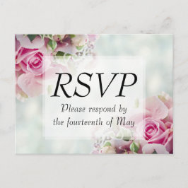 Einladung zur Hochzeit UAWG Postkarte Rosa Rosen