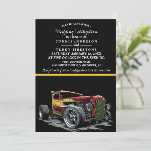 Einladung zur Hochzeit und Frisierte Auto