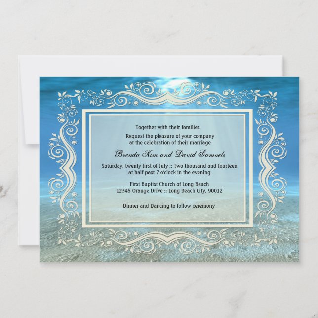 Einladung zur Hochzeit unter Wasser (Vorderseite)