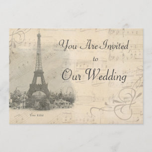 Einladung zur Hochzeit Vintager Musik in Paris