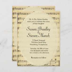 Einladung zur Hochzeit Vintager Noten