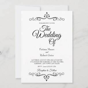 Einladung zur Hochzeit Vintager weißer Kalligrafie