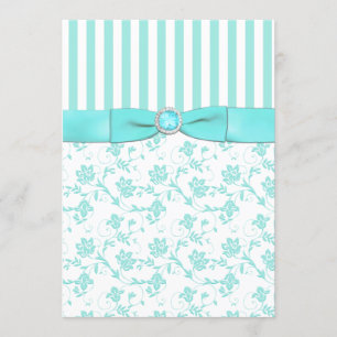 Einladung zur Hochzeit von Aqua Blue und White Str
