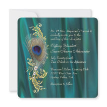 Einladung zur Hochzeit von aquamarinen Satin- und