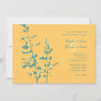 Einladung zur Hochzeit von aquamarinen und gelben 