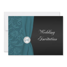 Einladung zur Hochzeit von aquamarinen und schwarz