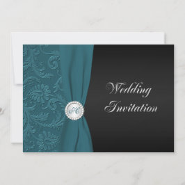 Einladung zur Hochzeit von aquamarinen und schwarz