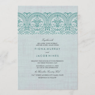 Einladung zur Hochzeit von aquamarinen Vintagen Da