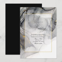 Einladung zur Hochzeit von Black and Gold Alcohol 