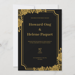 Einladung zur Hochzeit von Black and Gold Luxury