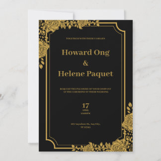 Einladung zur Hochzeit von Black and Gold Luxury