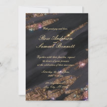 Einladung zur Hochzeit von Black Glitzer