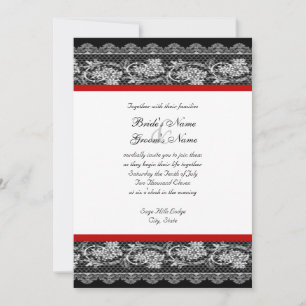Einladung zur Hochzeit von Black Red Lace
