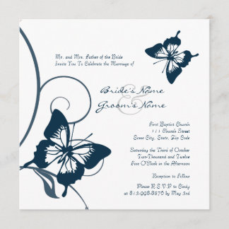 Einladung zur Hochzeit von Blauen und Weißen Schme
