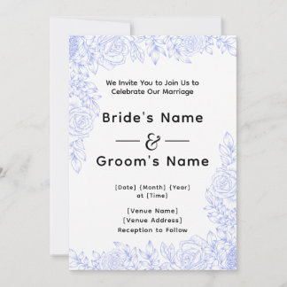 Einladung zur Hochzeit von Blauer Flora