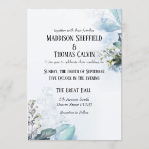 Einladung zur Hochzeit von Blauer Flora