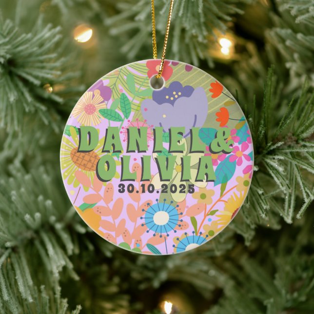 Einladung zur Hochzeit von Blume Keramik Ornament (Baum)