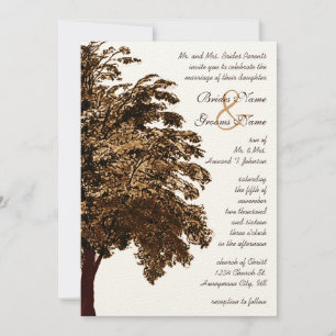 Einladung zur Hochzeit von Brown Oak Tree