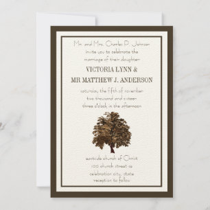 Einladung zur Hochzeit von Brown Oak Tree