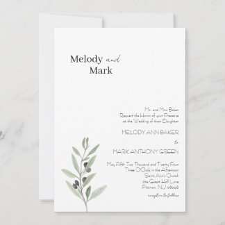 Einladung zur Hochzeit von Classy Olive Branch