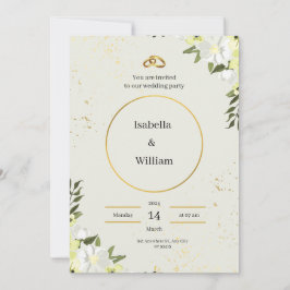 Einladung zur Hochzeit von Creme und Green