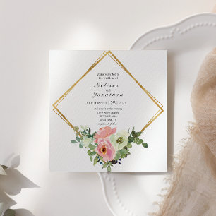 Einladung zur Hochzeit von Eggshell and Blush Flor