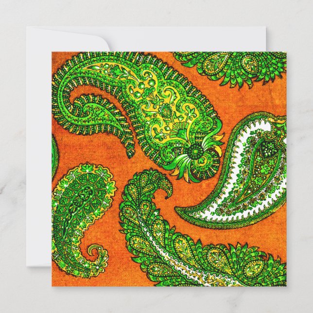 Einladung zur Hochzeit von Electric Orange & Green (Vorderseite)