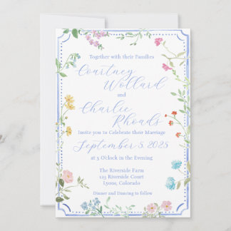 Einladung zur Hochzeit von Floral Watercolor