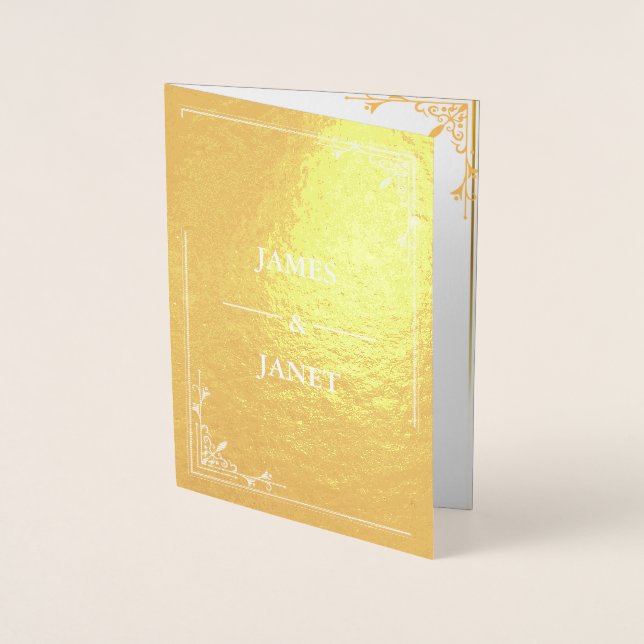 Einladung zur Hochzeit von Foto Gold Foil (Vorderseite)