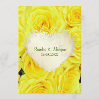 Einladung zur Hochzeit von Gelben Rosen