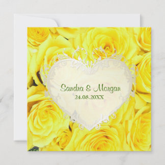 Einladung zur Hochzeit von Gelben Rosen