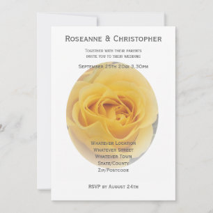 Einladung zur Hochzeit von Gelben Rosen