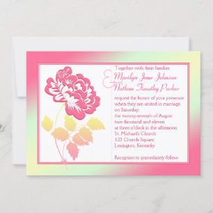 Einladung zur Hochzeit von gelben und rosa Peony L