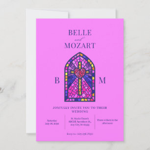 Einladung zur Hochzeit von Glasmalereien