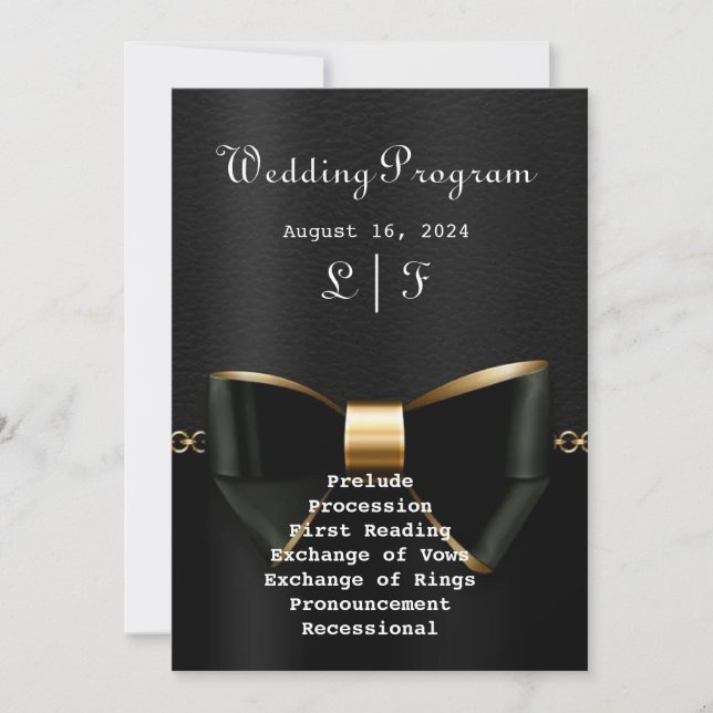 Einladung zur Hochzeit von Gold und Black Tuxedo (Vorderseite)
