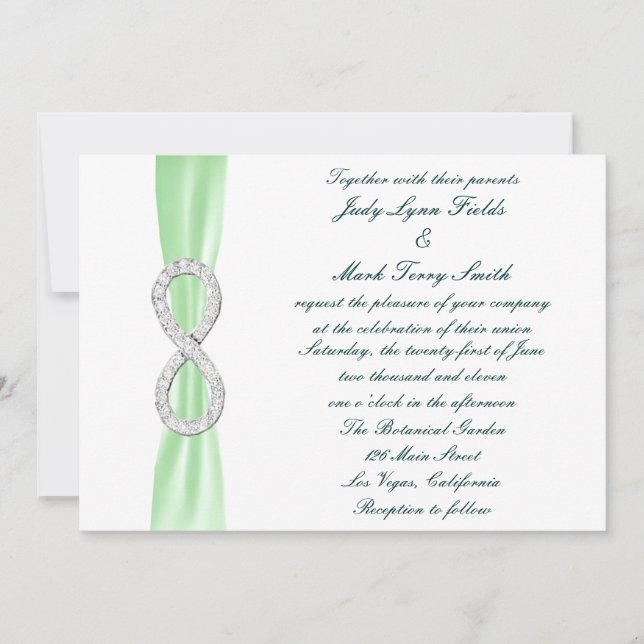 Einladung zur Hochzeit von Green Diamond Infinity (Vorderseite)